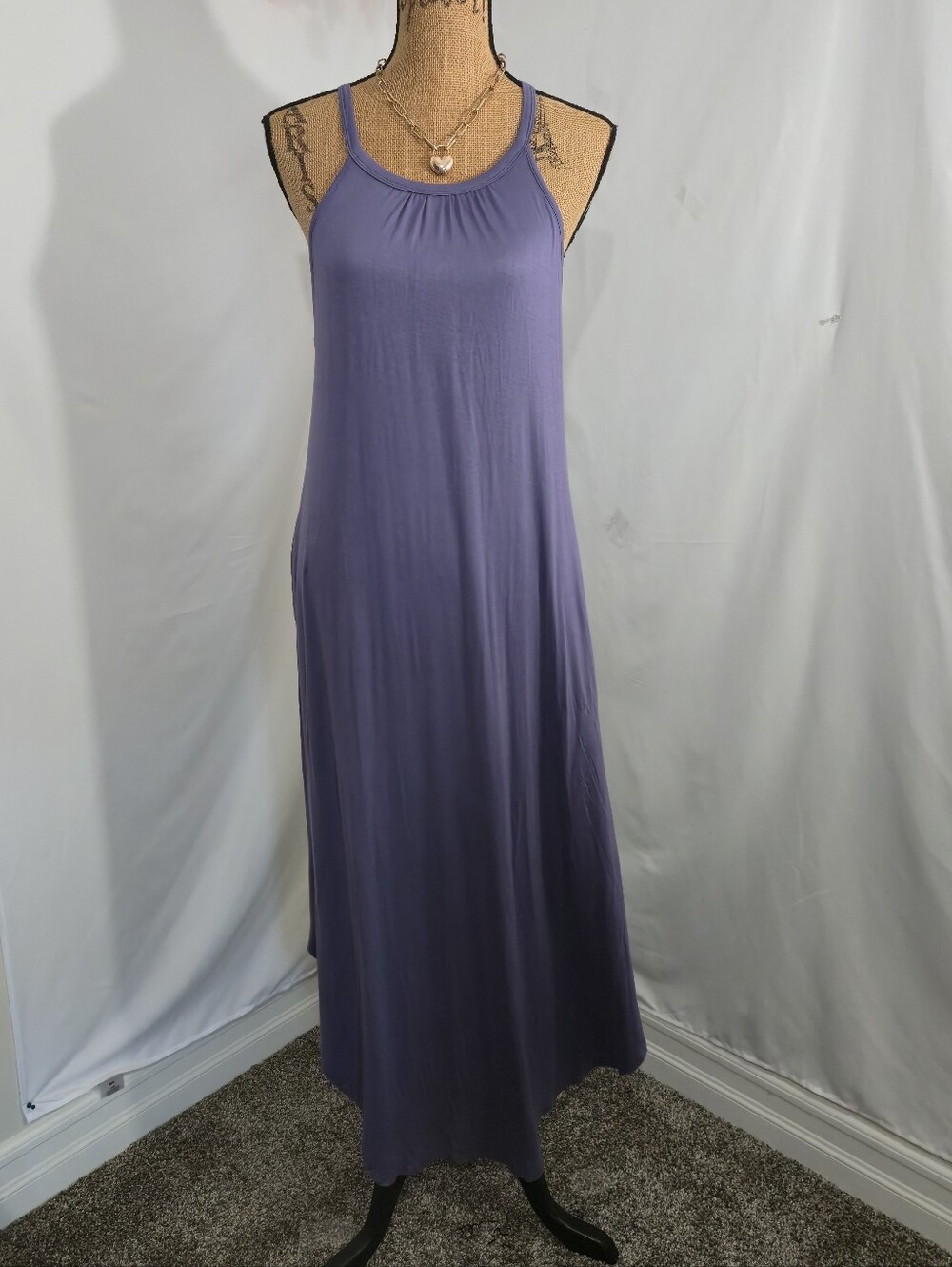 Ina Purple Scoop-Neck Maxi Dress